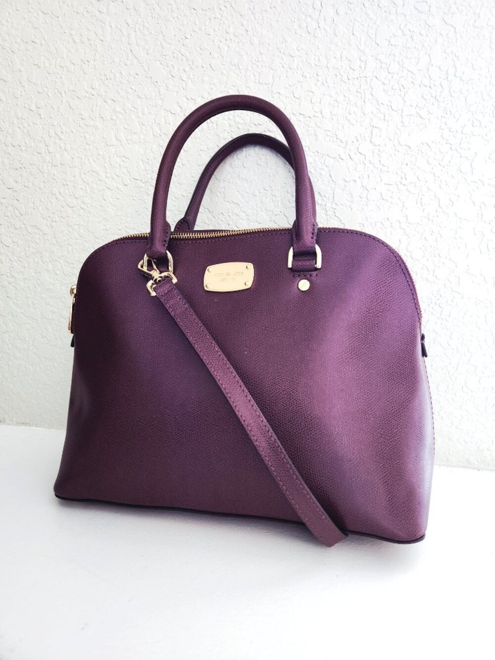 Euc Michael Kors Cindy Burgandy Leather Shoulder Bag Purse
